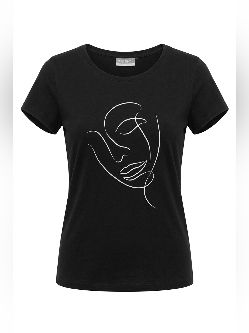 🍁BELOVED Black Artistic Graphic Face T-shirt
